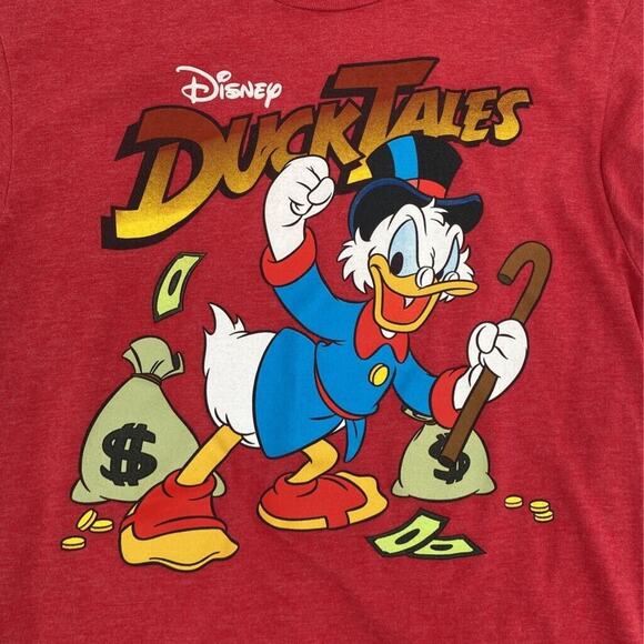 Disney Duck Tales Graphic T-Shirt Red Short Sleeve Crew Neck Donald Men's M - Picture 2 of 7